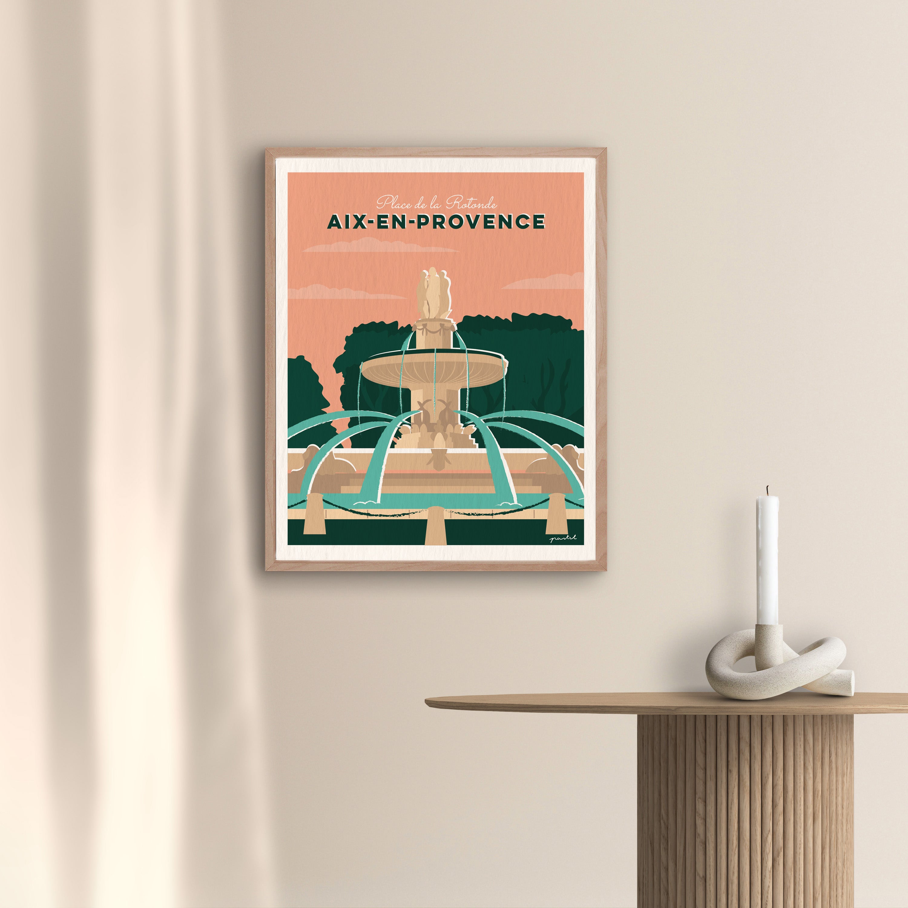 Affiche "Aix en Provence - La Rotonde"
