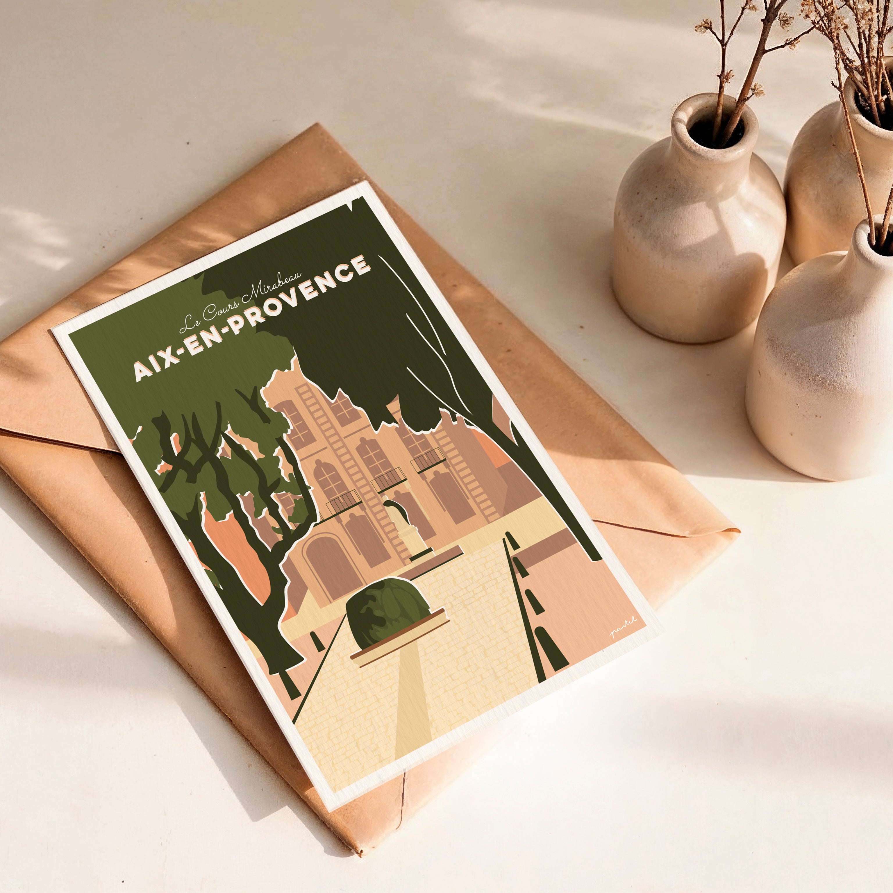 Carte postale "Aix en Provence - Cours Mirabeau"