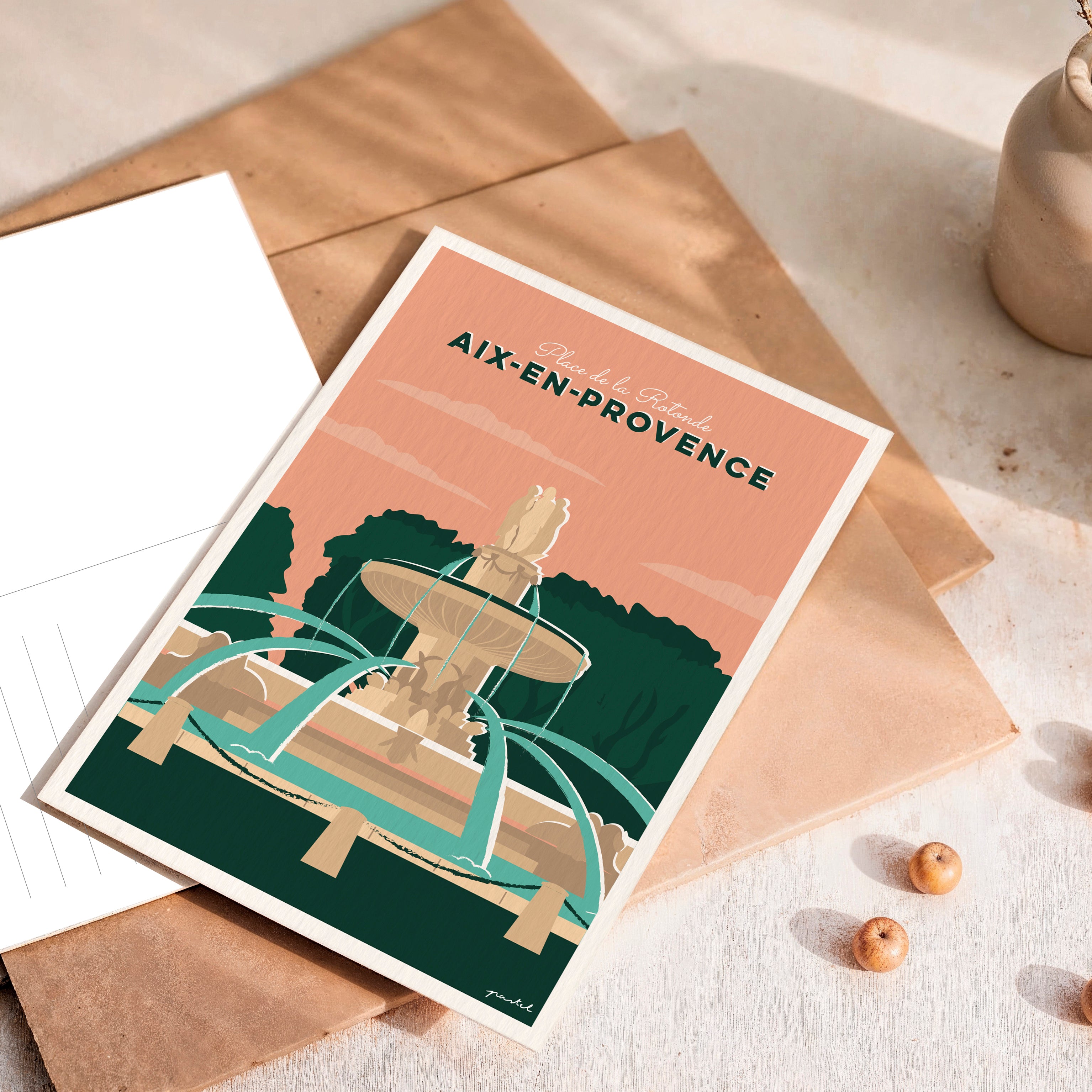 Carte postale "Aix en Provence - La Rotonde"