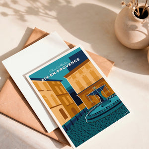 Carte postale "Aix en Provence - Place d'Albertas"