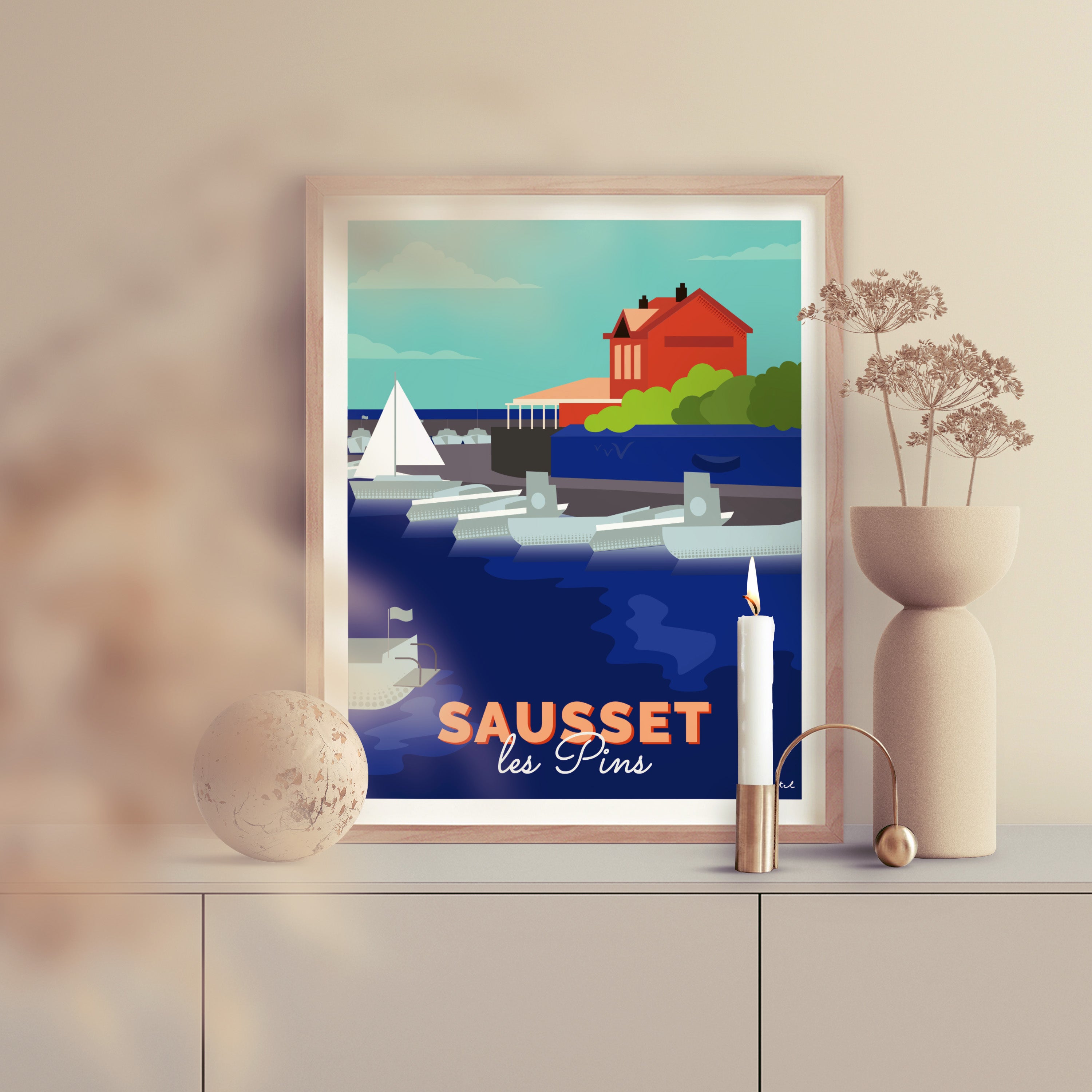 Affiche "Le port de Sausset-les-Pins